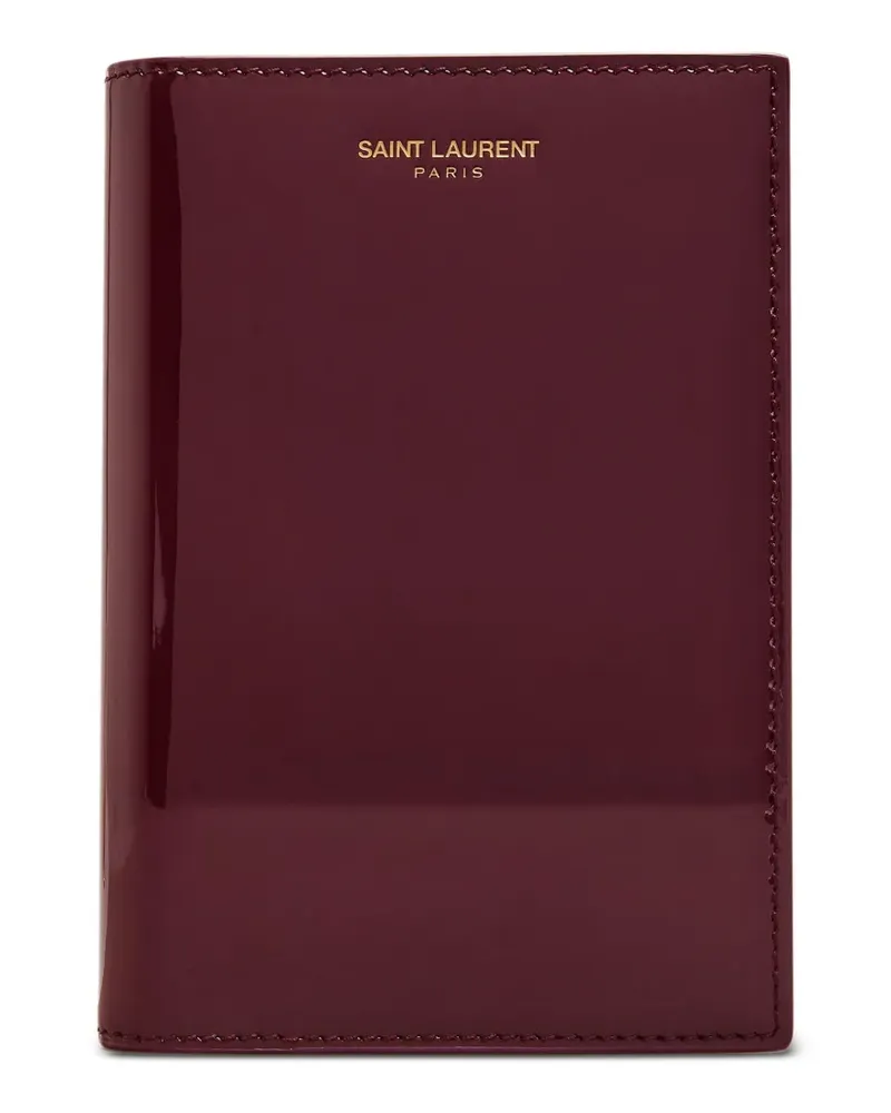 Saint Laurent patent leather passport holder - Rot Rot