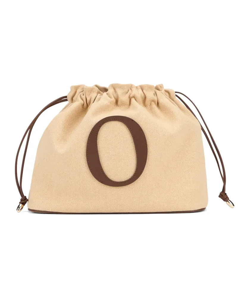 Orciani logo-patch drawstring tote bag - Nude Nude