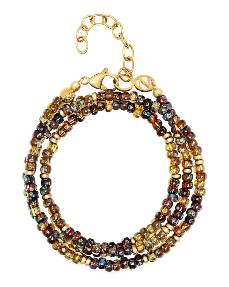 Nialaya Miyuki Wickelarmband mit Perlen - Gold Gold