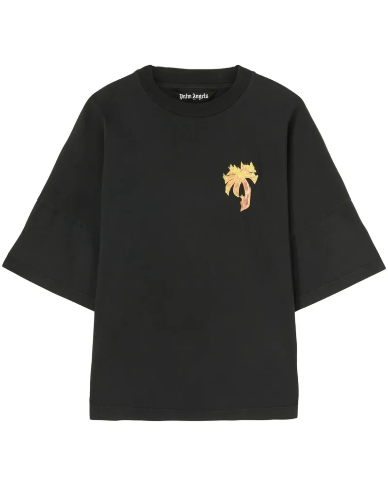Palm Angels T-Shirt mit Logo-Print - Schwarz Schwarz