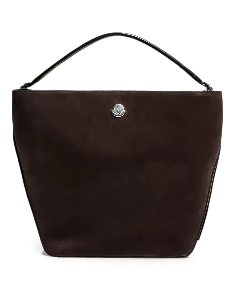 Moncler Carlo suede shoulder bag - Braun Braun
