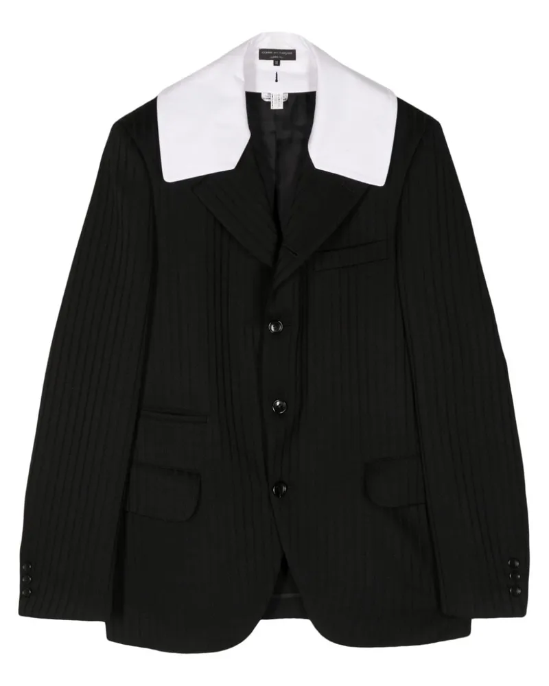 Comme des Garçons Einreihiges Sakko mit Falten - Schwarz Schwarz