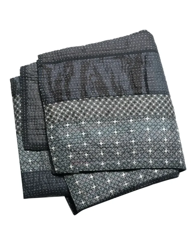 maharishi Gesteppte Sashiko Maha Rice Decke im Patchwork-Look - Blau Blau