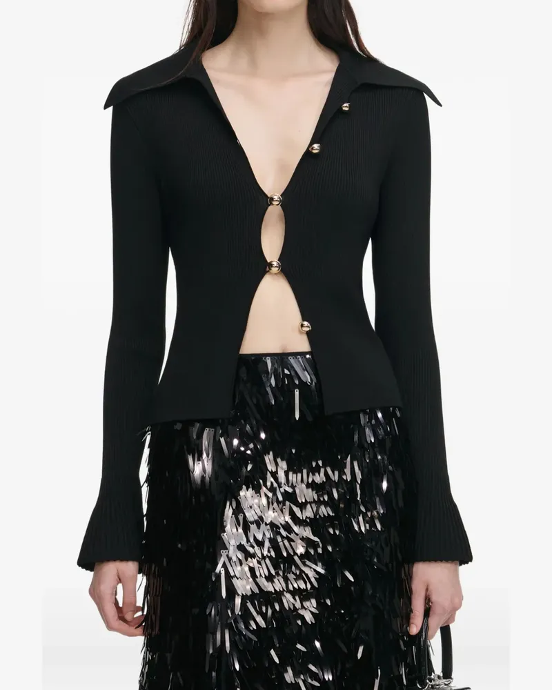 Self-Portrait Cardigan mit Zierknöpfen - Schwarz Schwarz