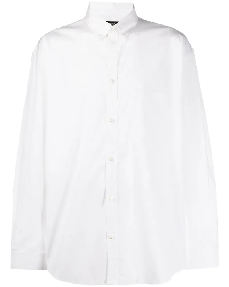 Balenciaga Popeline-Hemd mit Logo - Weiß Weiß