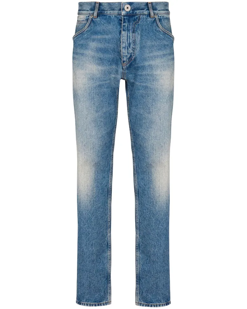 Balmain Halbhohe Straight-Leg-Jeans - Blau Blau