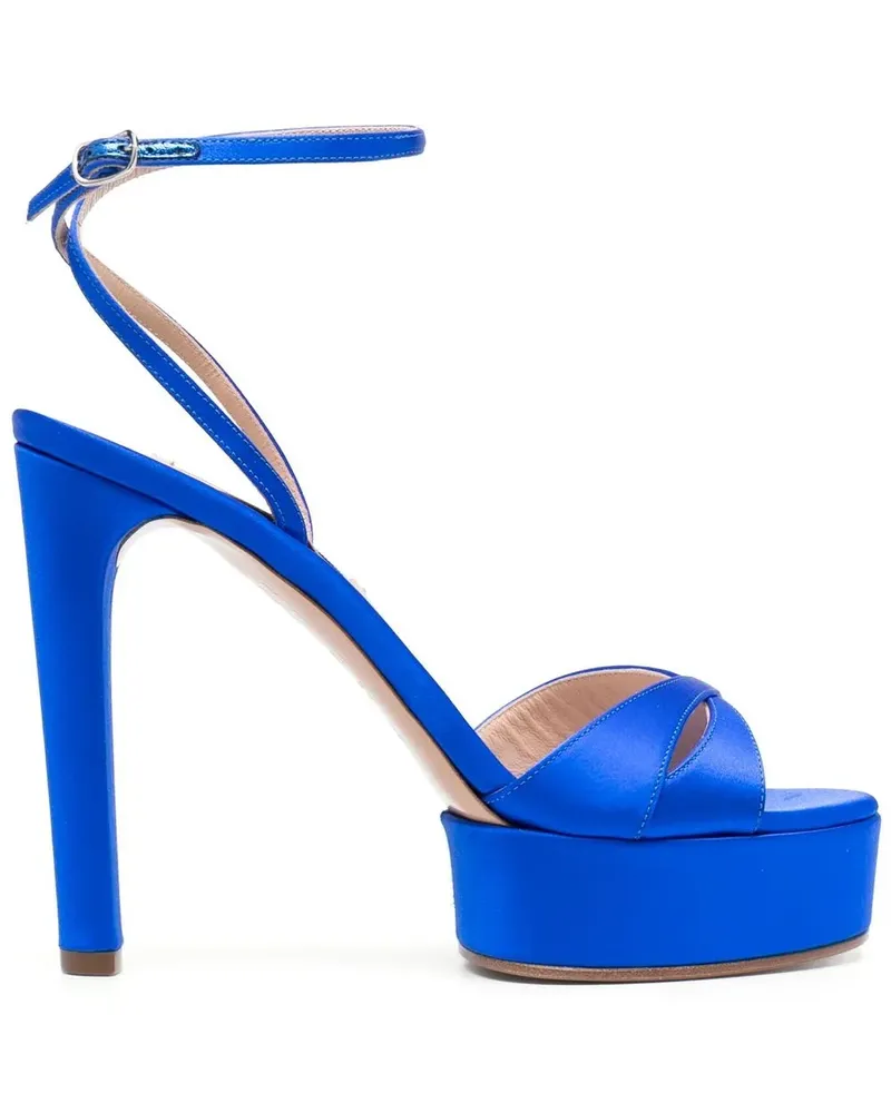 Casadei Plateau-Pumps aus Satin 125mm - Blau Blau