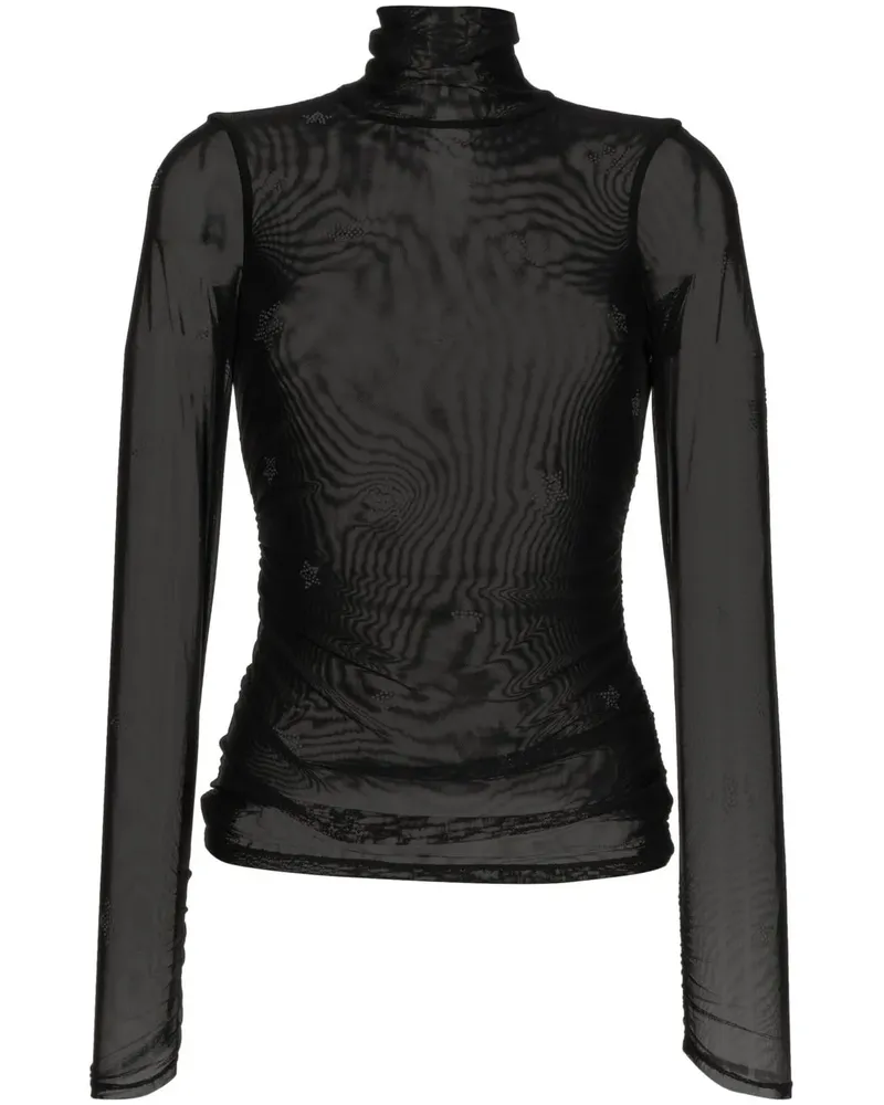 Cinq à Sept T-Shirt mit Kristallen - Schwarz Schwarz