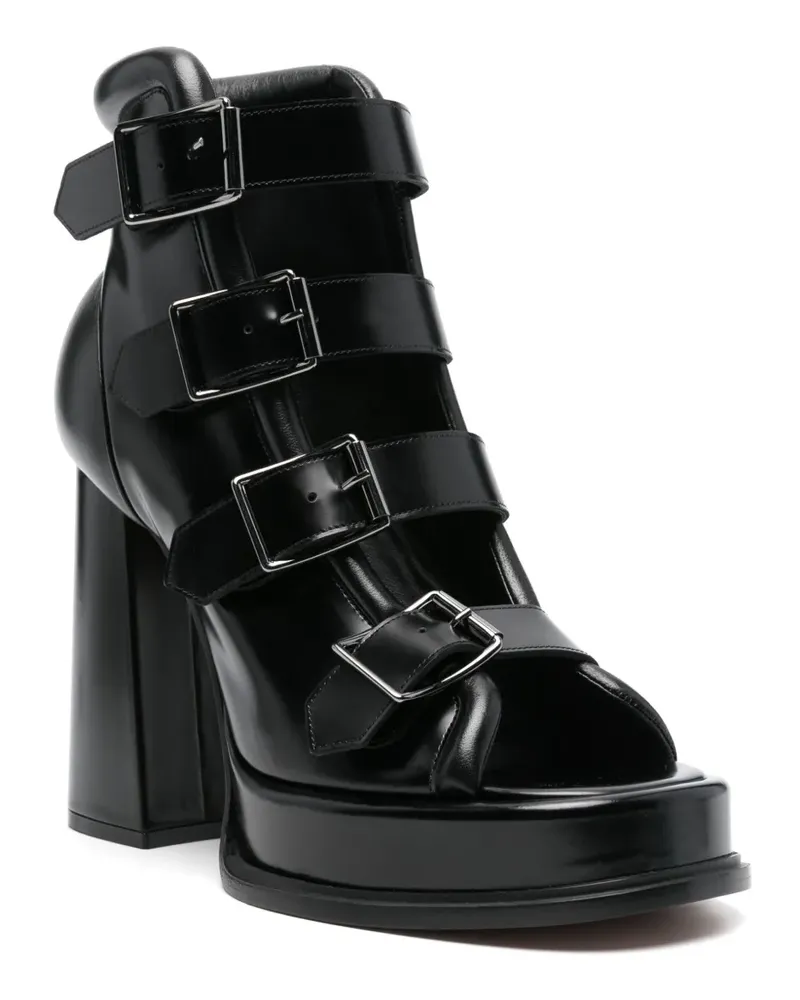 Alexander McQueen Stiefeletten mit Plateau - Schwarz Schwarz