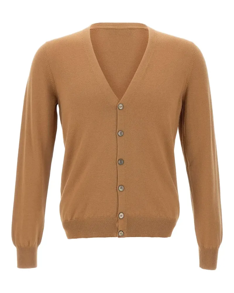 Gran Sasso Geknöpfter Cardigan mit V-Ausschnitt - Braun Braun