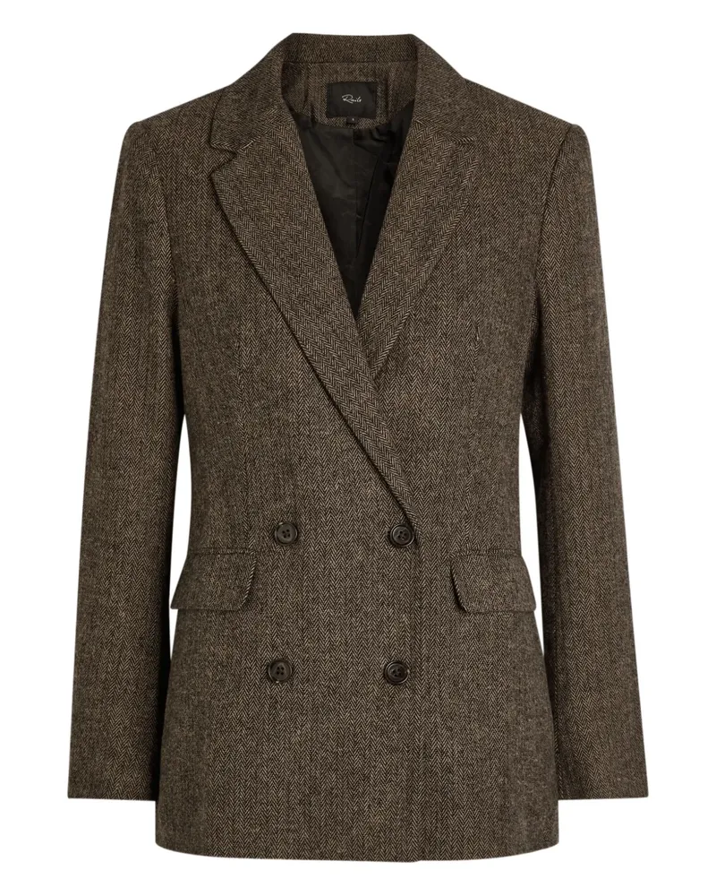 RAILS double-breasted herringbone blazer - Braun Braun