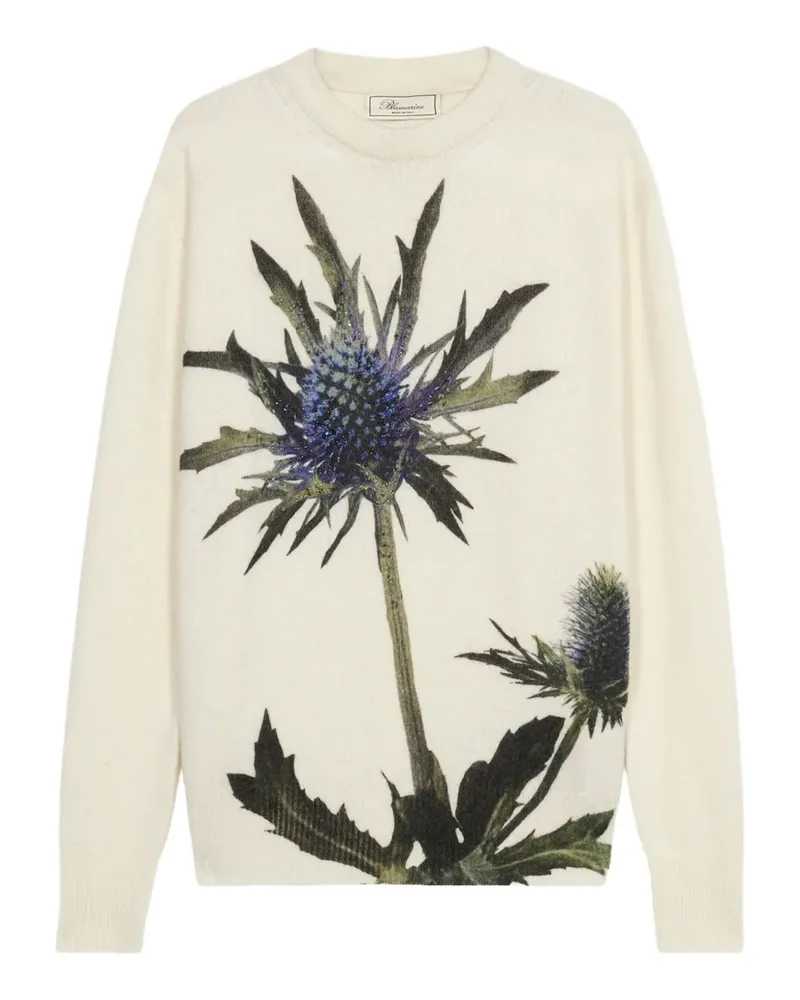 Blumarine Pullover mit Blumenmotiv - Weiß Weiß