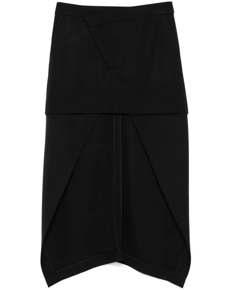 Alexander McQueen Asymmetrischer Rock - Schwarz Schwarz