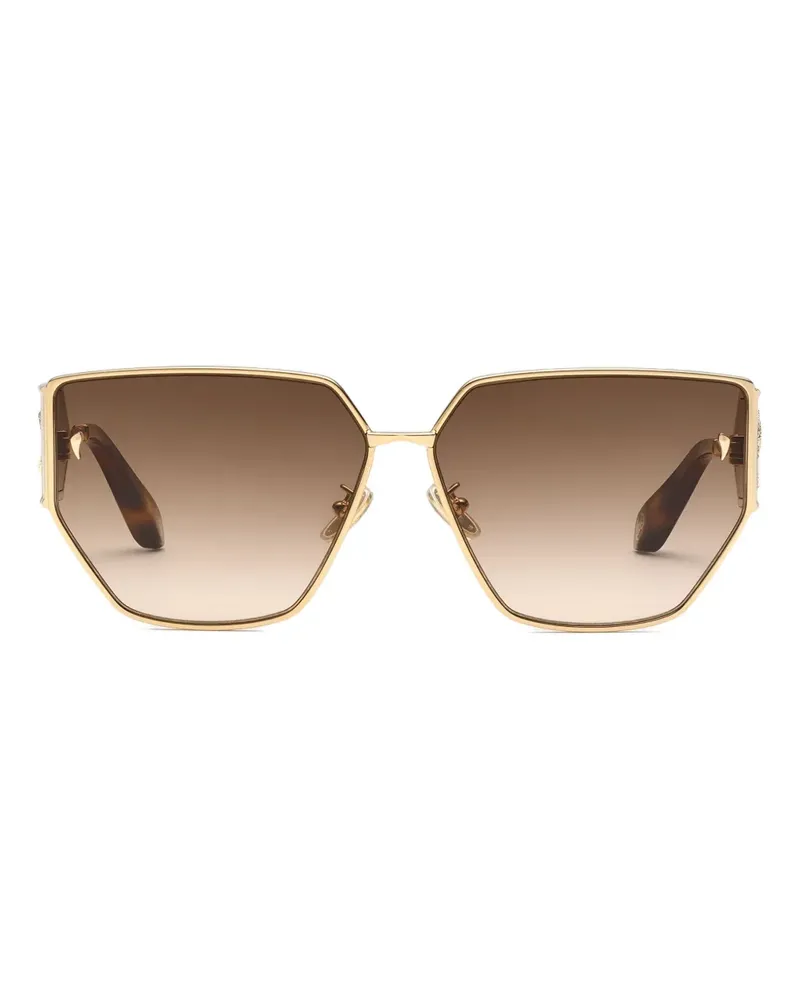Roberto Cavalli Sonnenbrille mit Logo-Schild - Braun Braun
