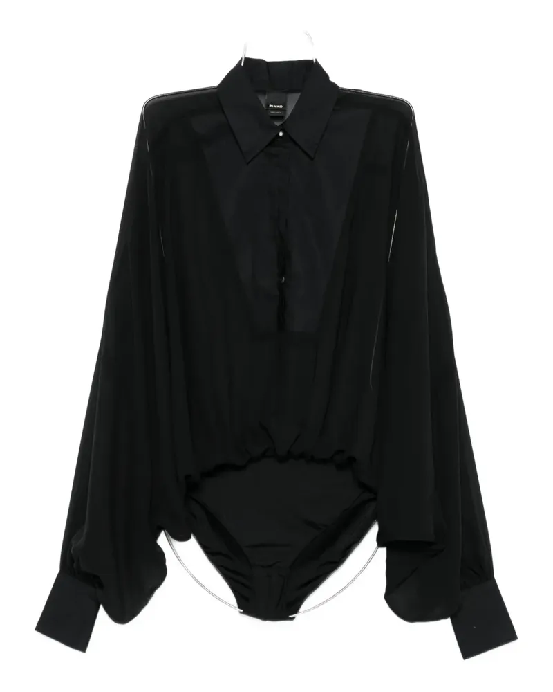 Pinko Langärmeliger Body mit Knopfleiste - Schwarz Schwarz