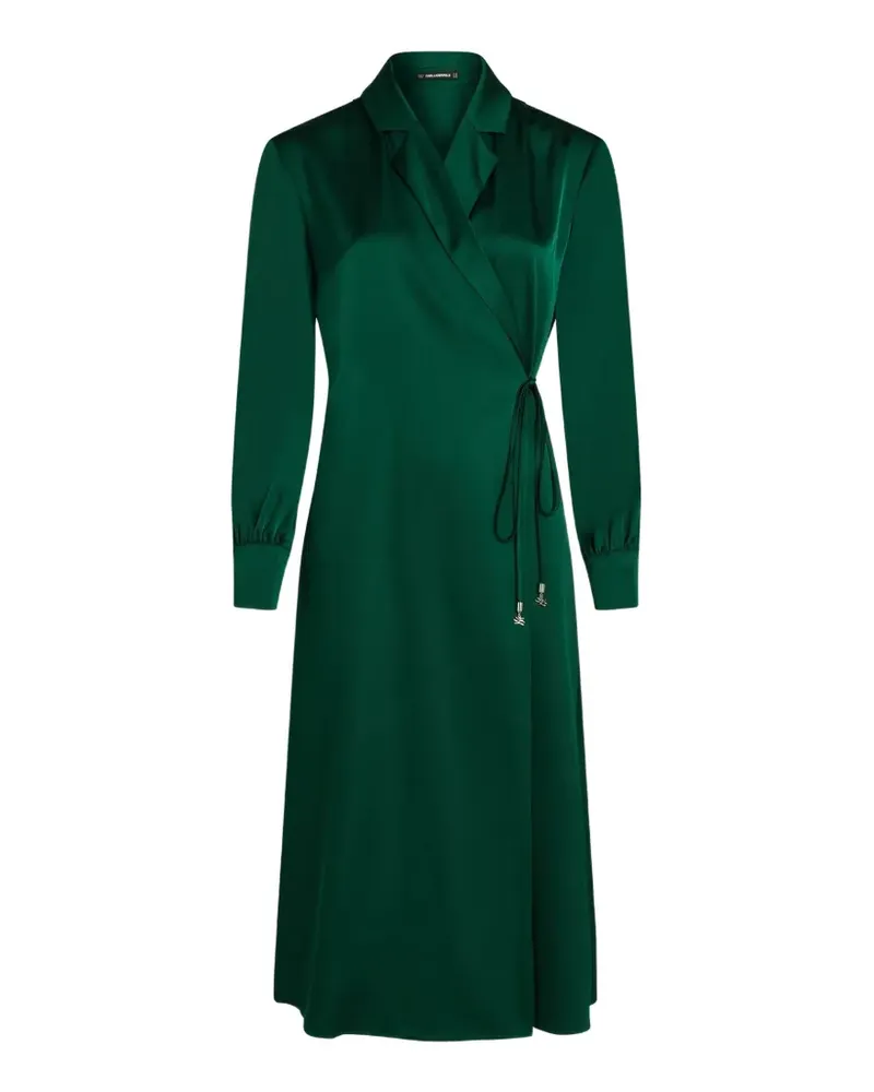 Karl Lagerfeld Wickelkleid mit Satin-Finish - Grün Grün