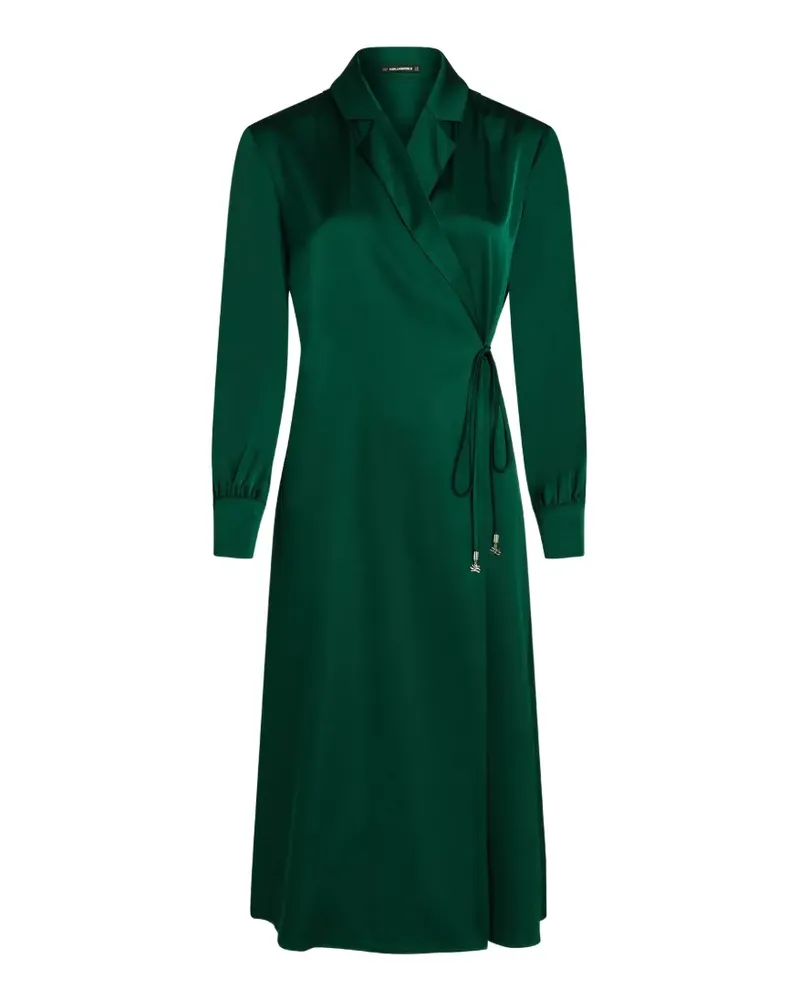 Karl Lagerfeld Wickelkleid mit Satin-Finish - Grün Grün
