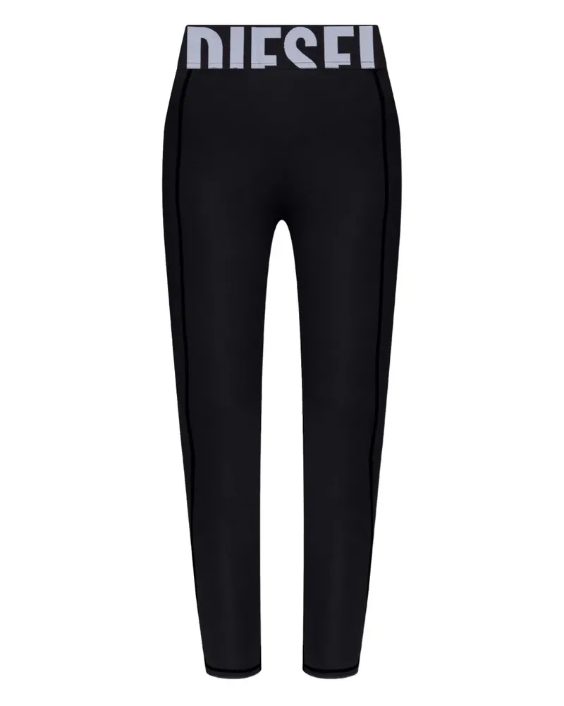 Diesel Adeline Leggings mit Logo-Bund - Schwarz Schwarz