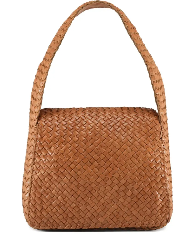 Officine Creative Italia Class woven leather shoulder bag - Braun Braun