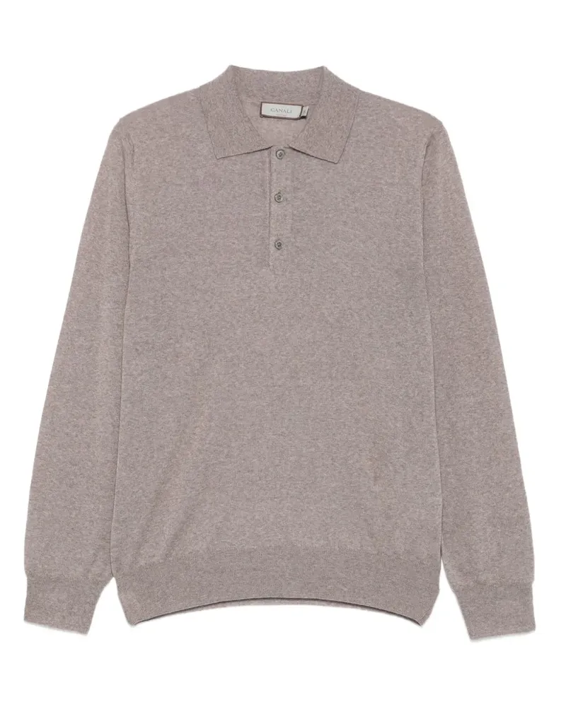 Canali Gestricktes Poloshirt - Braun Braun