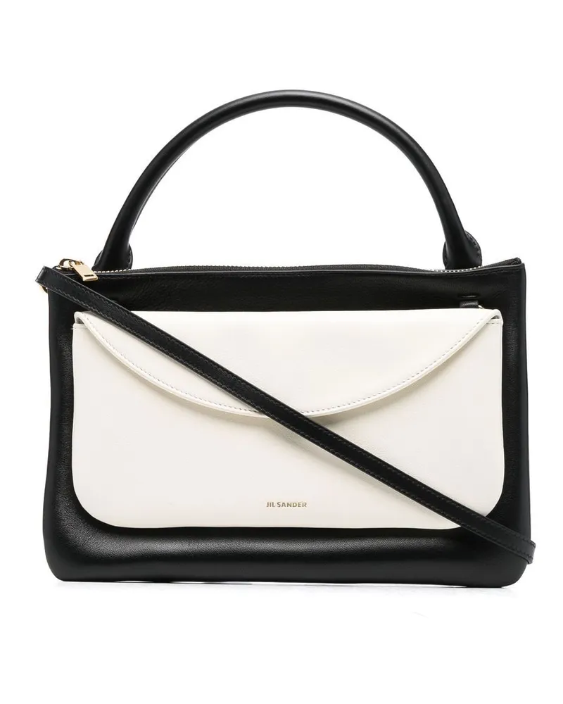 Jil Sander Shopper in Colour-Block-Optik - Schwarz Schwarz