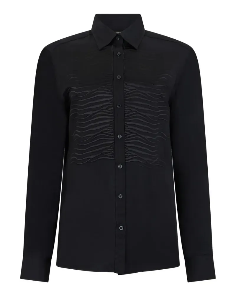 Roberto Cavalli Hemd mit Zebra-Stickerei - Schwarz Schwarz