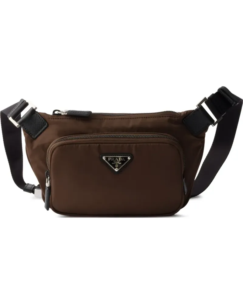 Prada Re-Nylon and Saffiano leather shoulder bag - Braun Braun