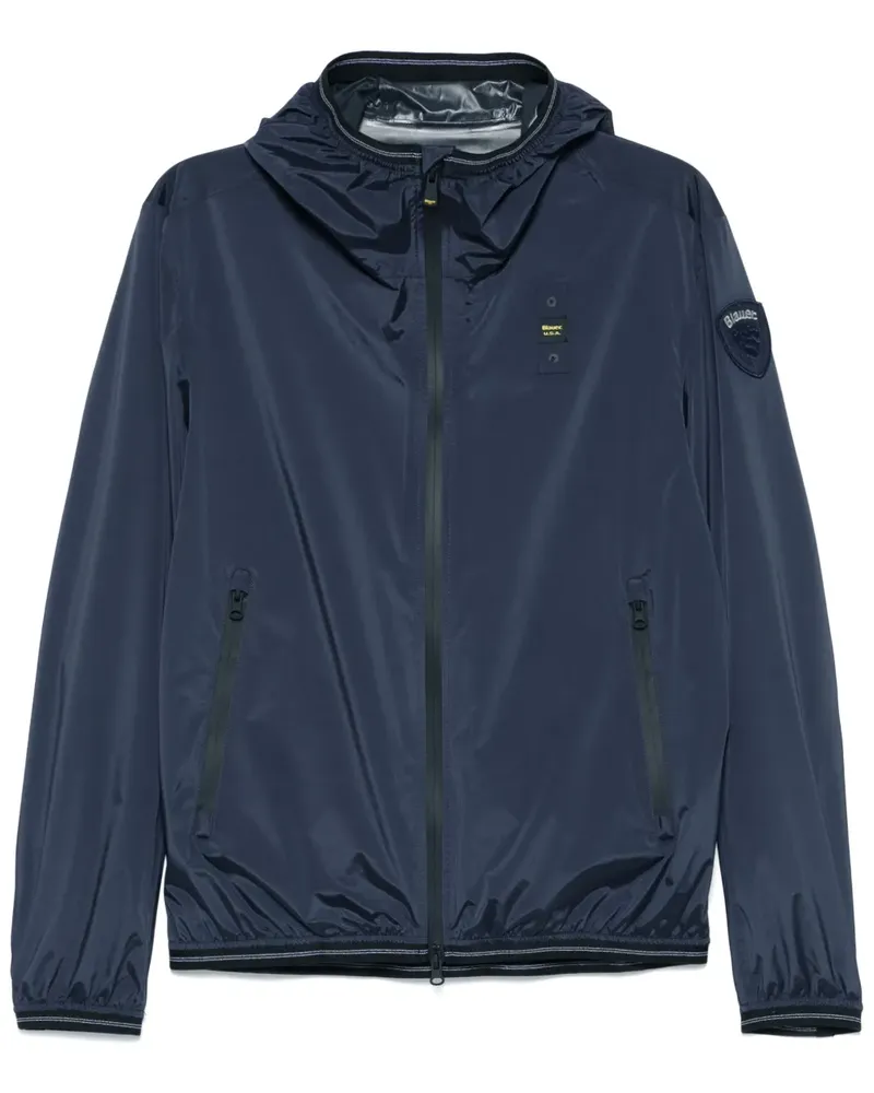 Blauer Jacke mit Kapuze Blau