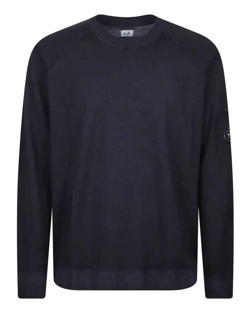 C.P. Company Pullover mit Raglanärmeln und Linsen-Detail - Blau Blau