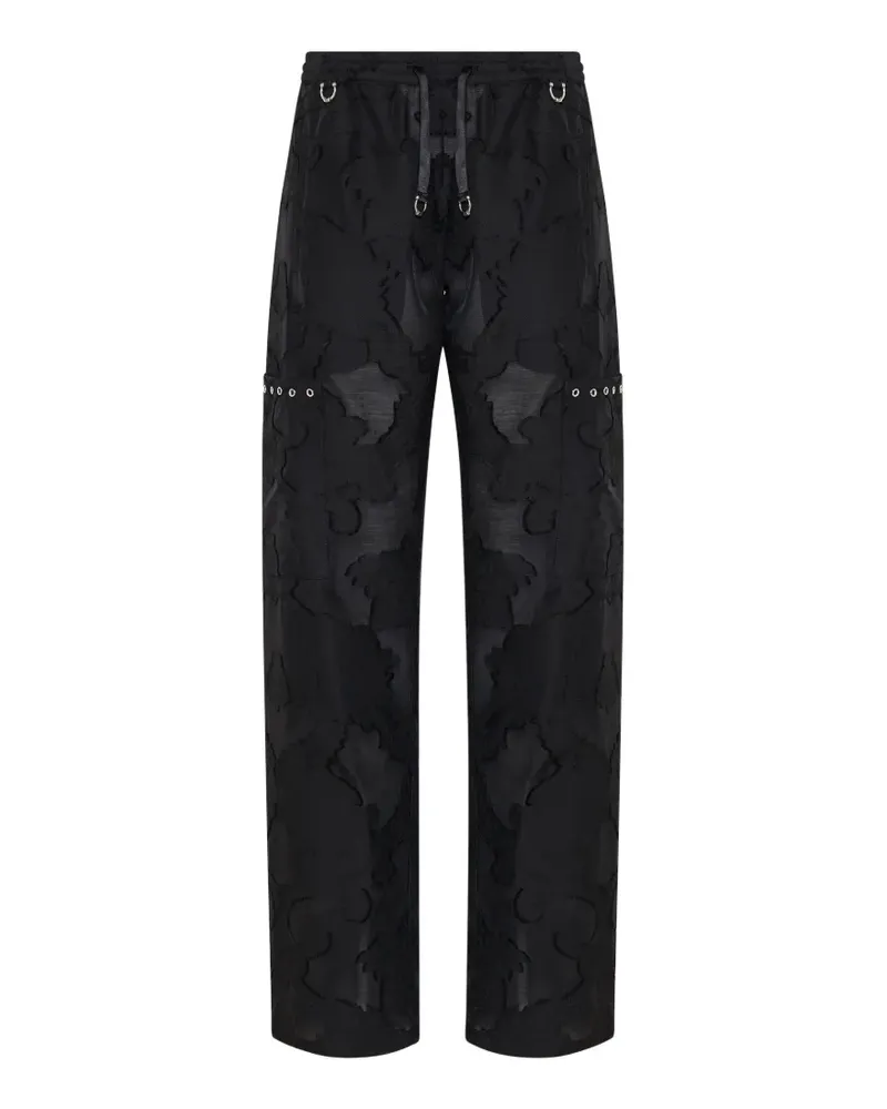 John Richmond Hose mit Lockmuster - Schwarz Schwarz