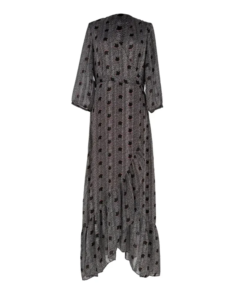 ba&sh Pisy printed wrap maxi dress - Schwarz Schwarz
