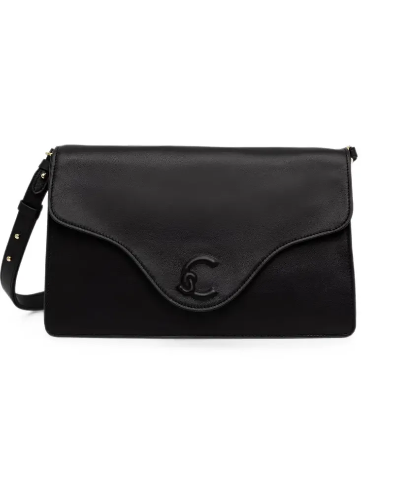 Coccinelle logo-embossed leather tote bag - Schwarz Schwarz