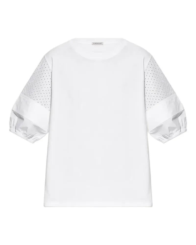 Moncler eyelet-detail T-shirt - Weiß Weiß