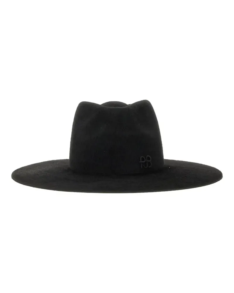 RUSLAN BAGINSKIY logo-detail felt fedora hat - Schwarz Schwarz