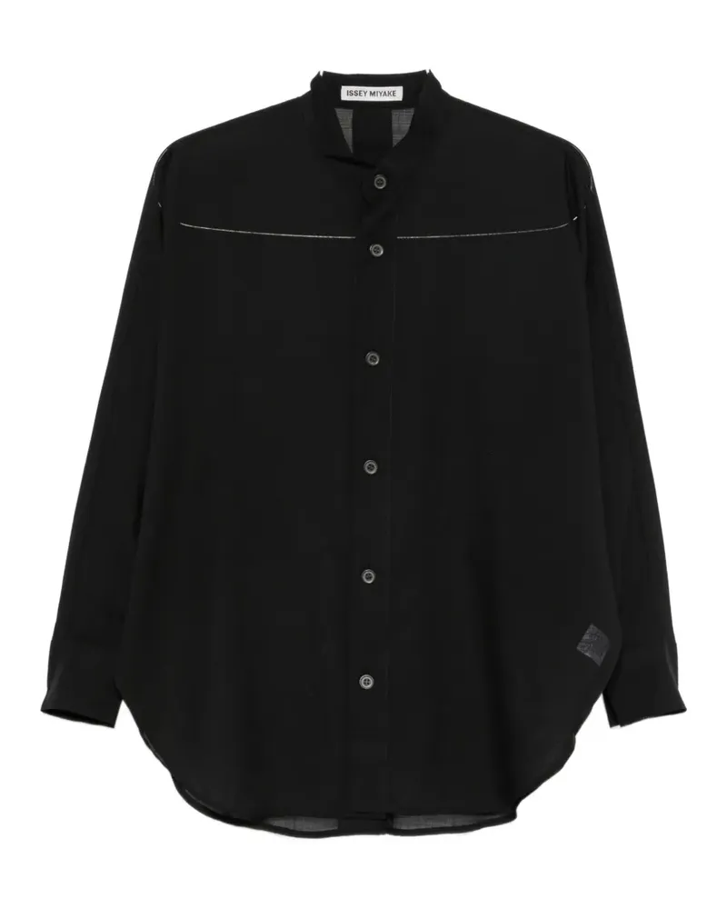 Issey Miyake panelled long-sleeve shirt - Schwarz Schwarz