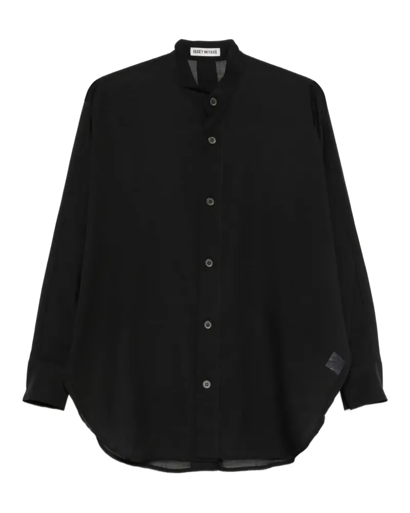 Issey Miyake Hemd mit Kontrasteinsatz - Schwarz Schwarz