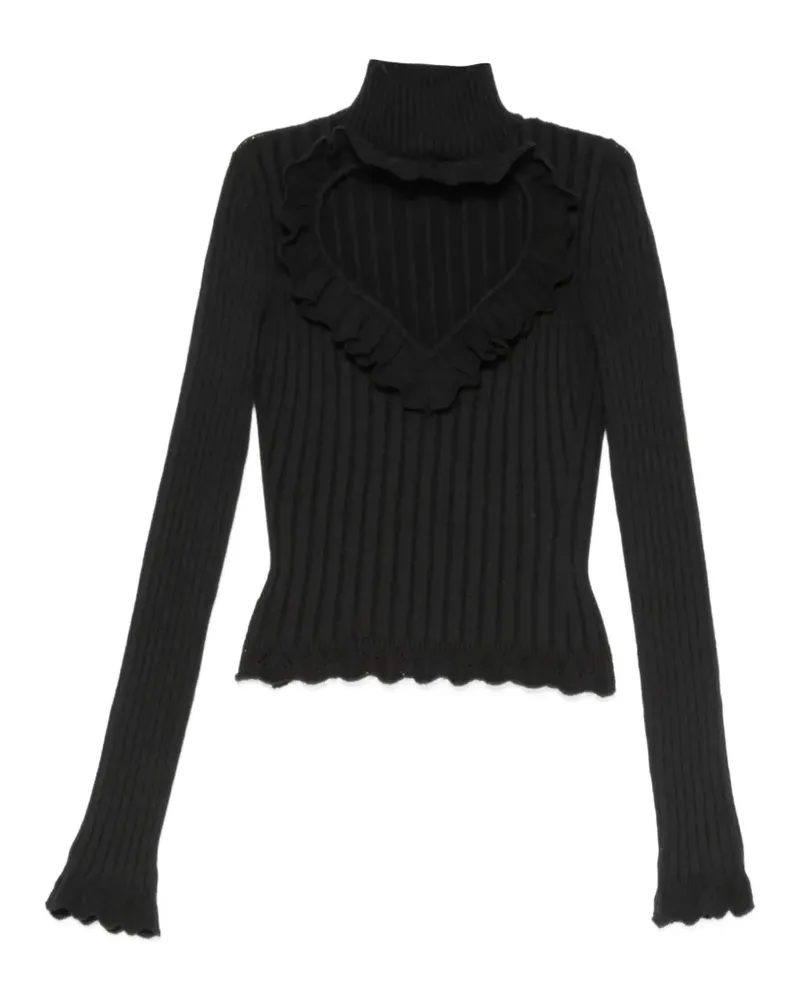 Balenciaga ruffled heart-cutout sweater - Schwarz Schwarz