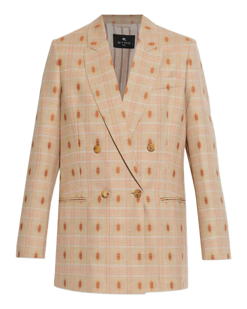 Etro check-patterned blazer - Nude Nude