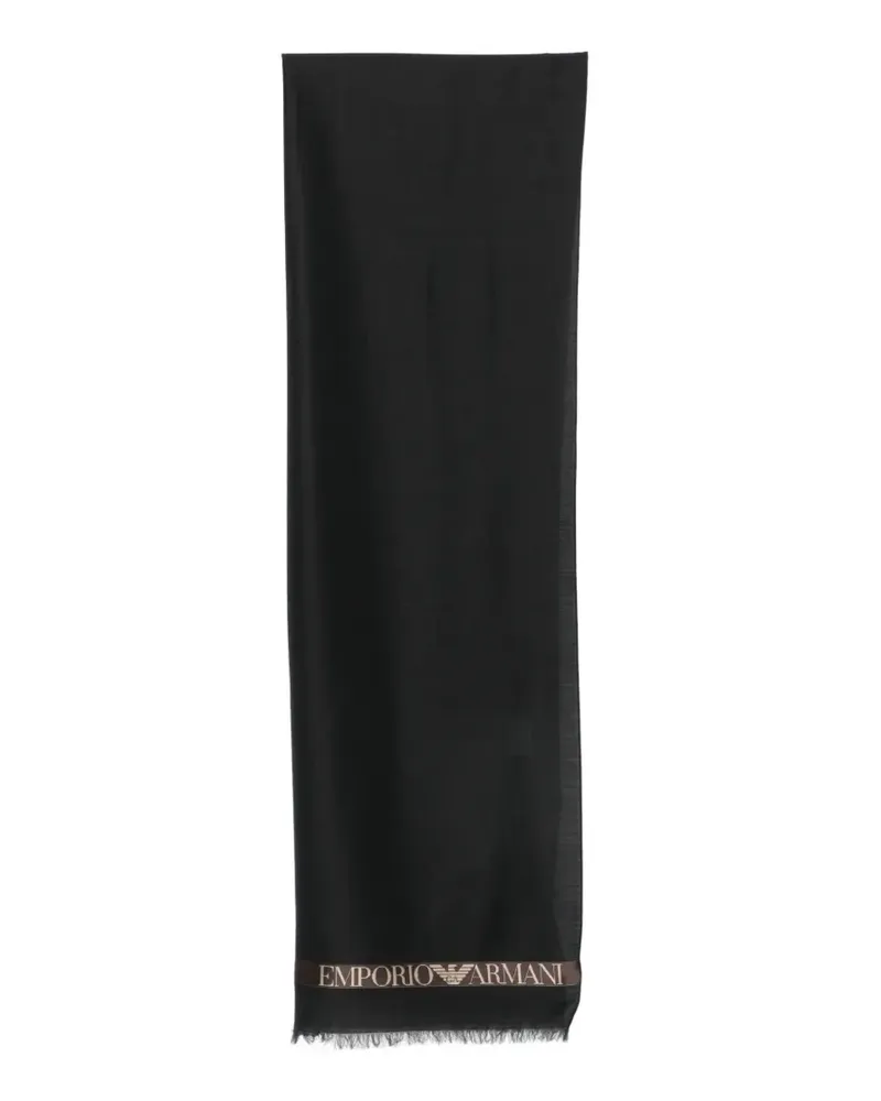 Emporio Armani logo-print scarf - Schwarz Schwarz
