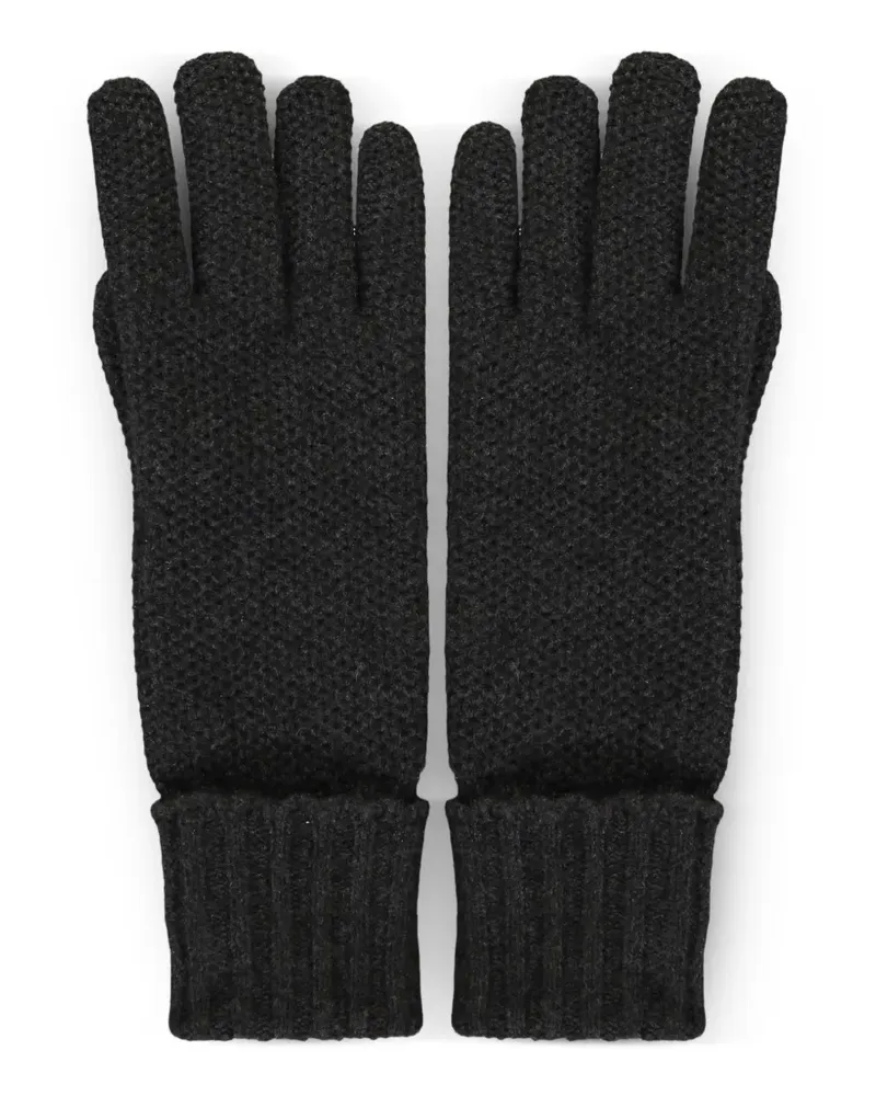 MOORER Handschuhe mit geripptem Besatz - Grau Grau
