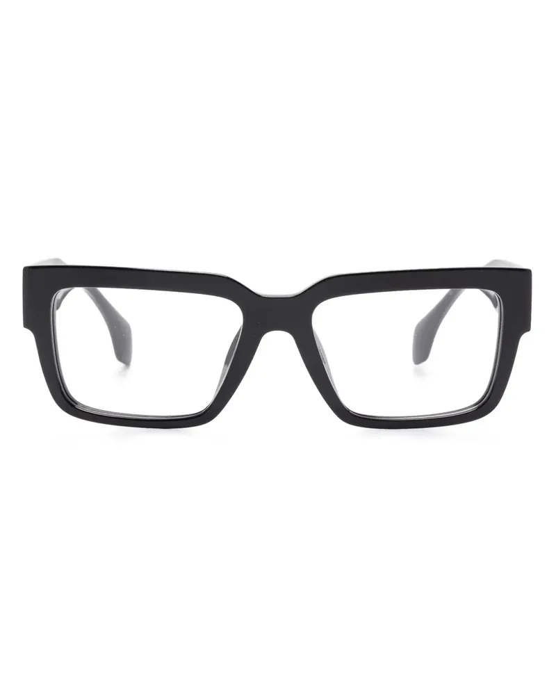 Versace Sonnenbrille mit eckigem Gestell - Schwarz Schwarz