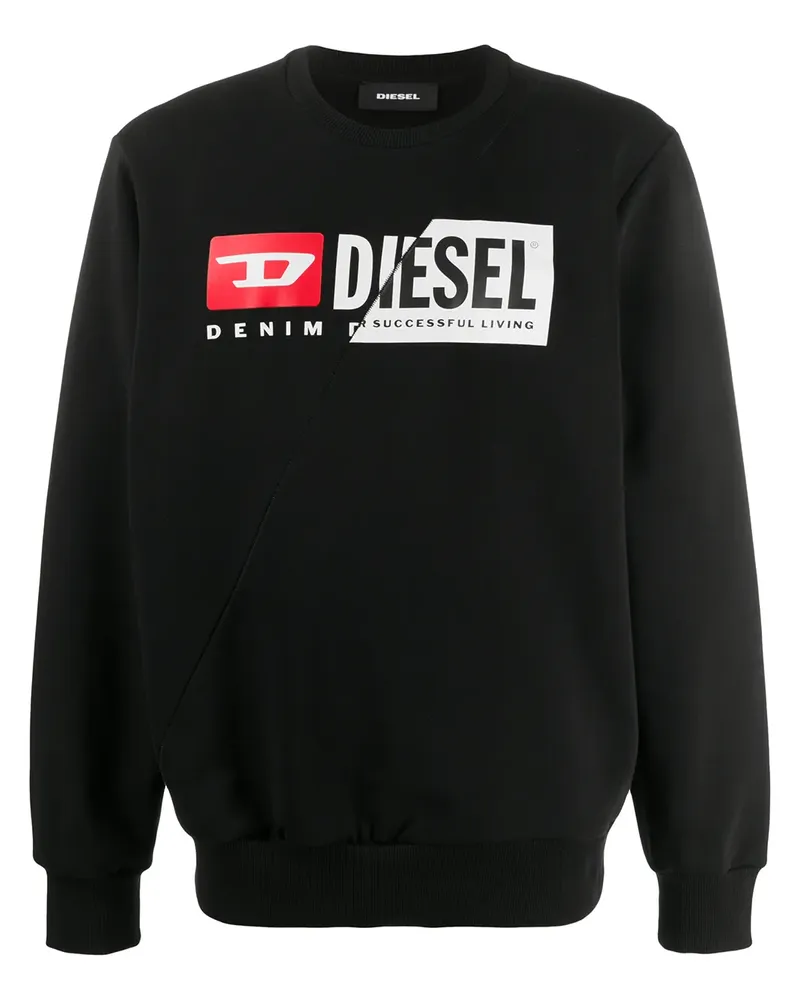 Diesel S-Girk-Cuty Sweatshirt mit Logo - Schwarz Schwarz