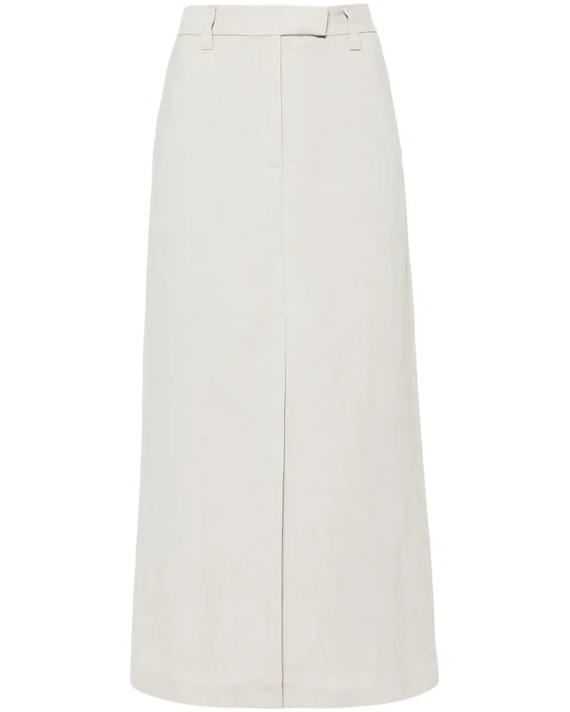 Brunello Cucinelli Shantung Midirock - Nude Nude