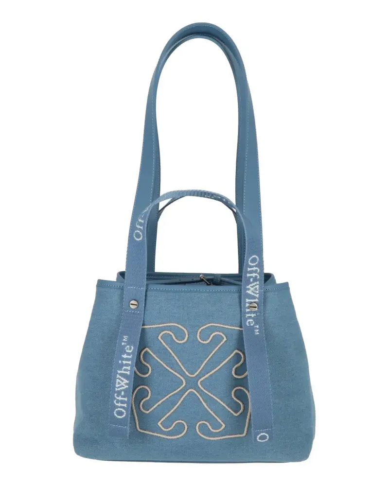 OFF-WHITE logo-strap tote bag - Blau Blau