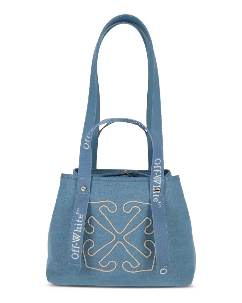 OFF-WHITE logo-strap tote bag - Blau Blau