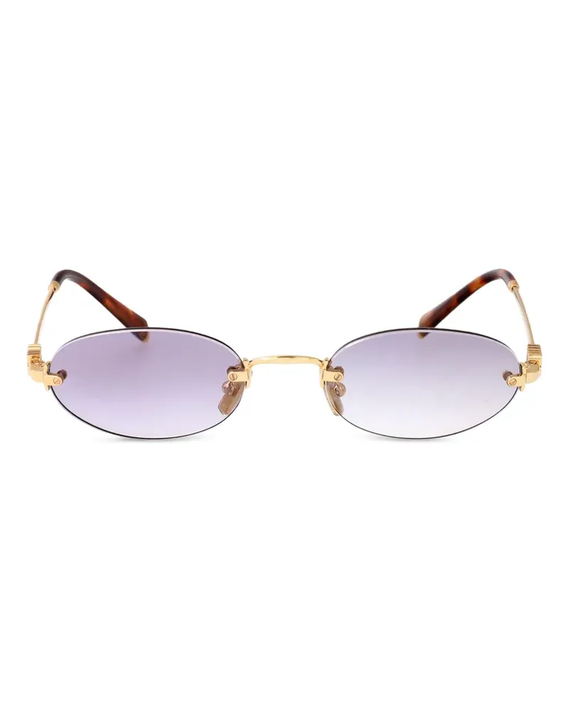Miu Miu Sonnenbrille mit ovalem Gestell - Gold Gold
