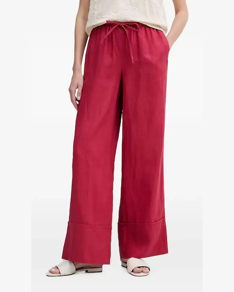 Benetton Hose aus Leinen mit Kordelzug - Rot Rot