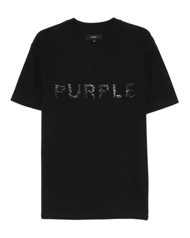 PURPLE BRAND T-Shirt mit Logo-Detail - Schwarz Schwarz