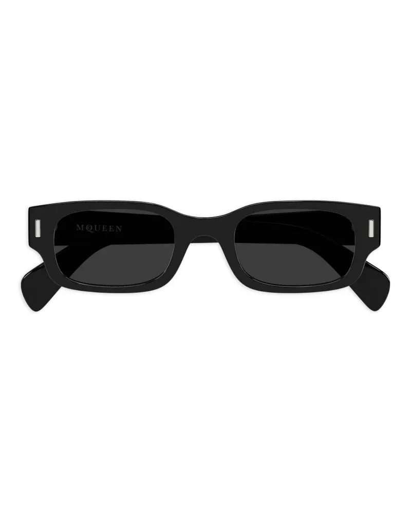 Alexander McQueen Sonnenbrille mit eckigem Gestell - Schwarz Schwarz