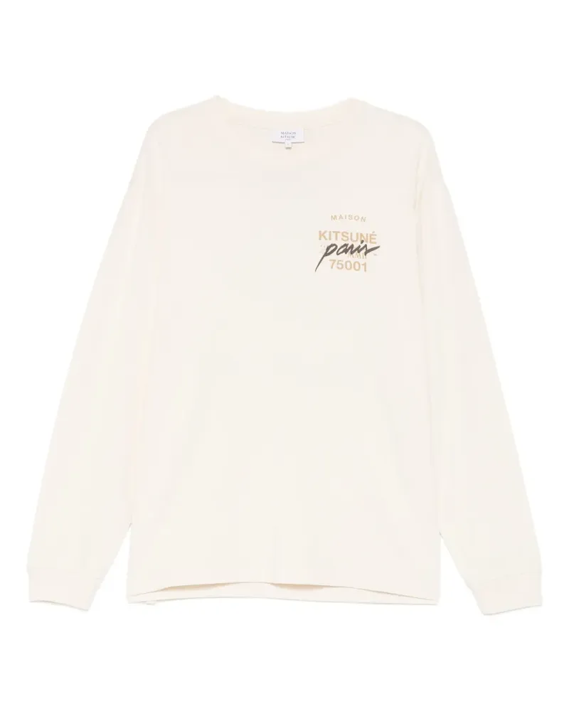 Kitsuné Langarmshirt mit Fuchs-Print - Nude Nude